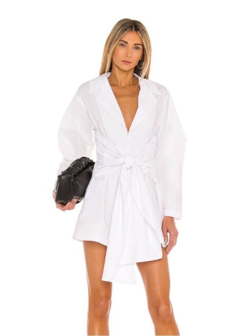 L'Academie The Draya Short Mini Dress Womens White Long Sleeve Size Small